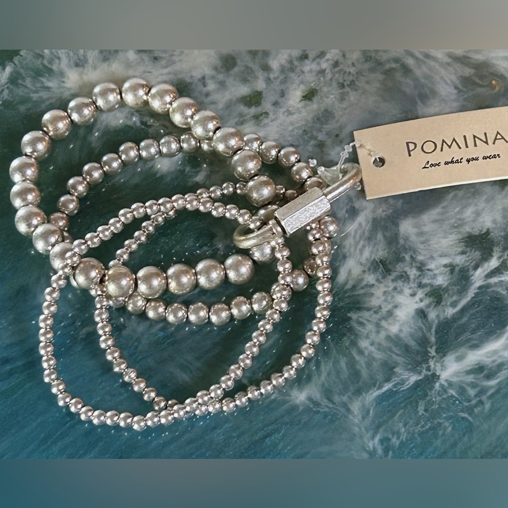 Pomina Silver Beaded Bracelet Set - Picture 1 of 1